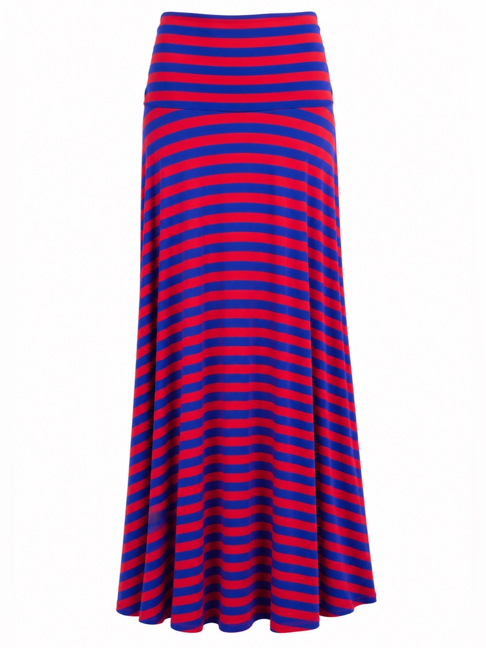 Modest Americana Red Blue Stripe Maxi Skirt XXS Boho Casual Stretch